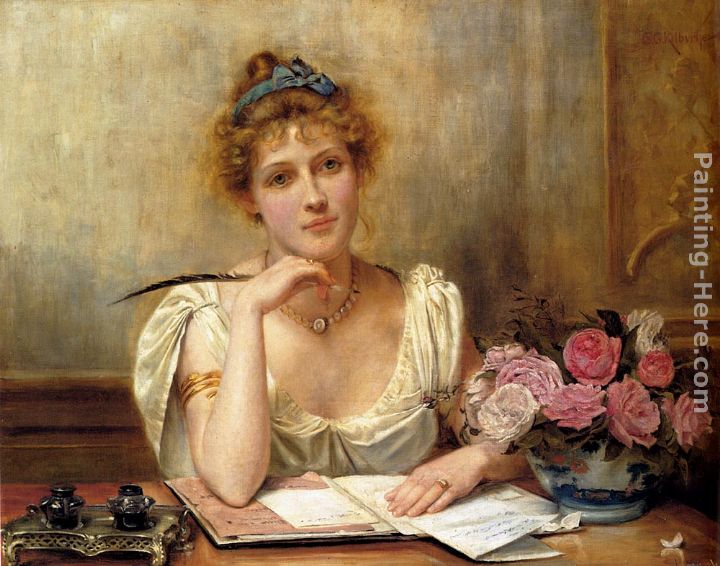 Penning A Letter painting - George Goodwin Kilburne Penning A Letter art painting
